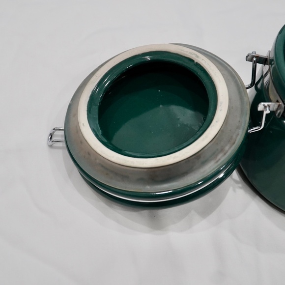 Glass Forest Green Air Tight Container with hinge - Picture 3 of 13